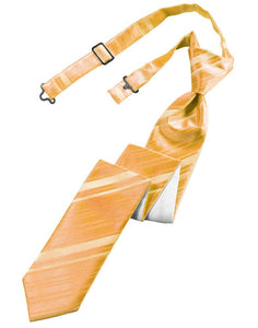 Apricot Striped Satin Skinny Tie - Tuxedo Club