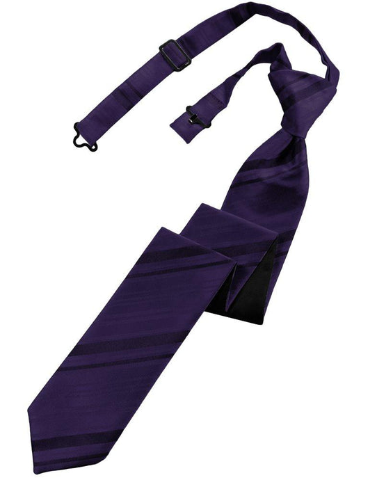 Lapis Striped Satin Skinny Tie - Tuxedo Club