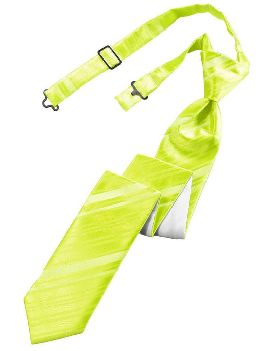 Lime Striped Satin Skinny Tie - Tuxedo Club