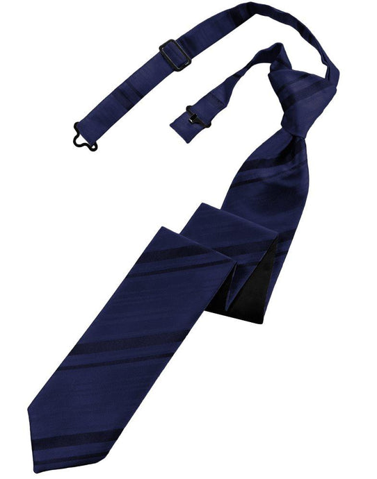 Marine Striped Satin Skinny Tie - Tuxedo Club