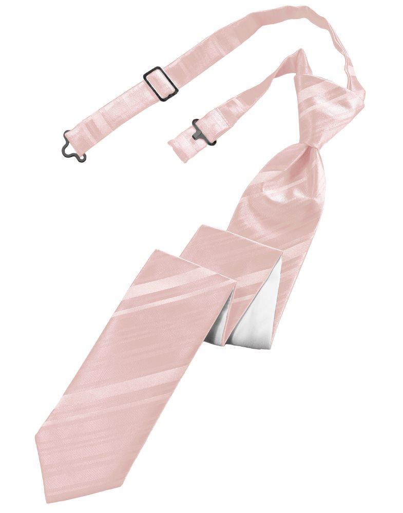 Pink Striped Satin Skinny Tie - Tuxedo Club