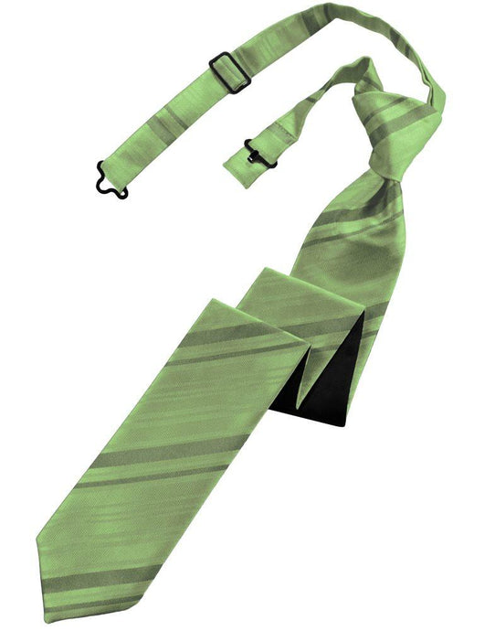 Sage Striped Satin Skinny Tie - Tuxedo Club