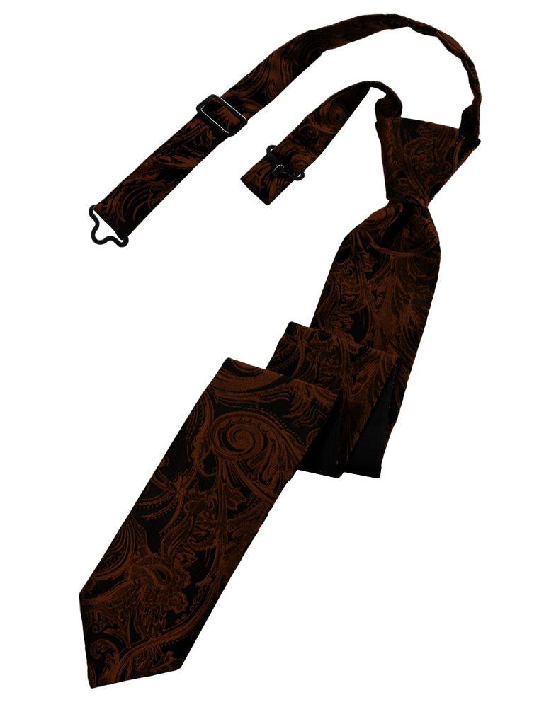 Cognac Tapestry Skinny Tie - Tuxedo Club