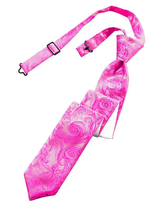 Fuchsia Tapestry Skinny Tie - Tuxedo Club