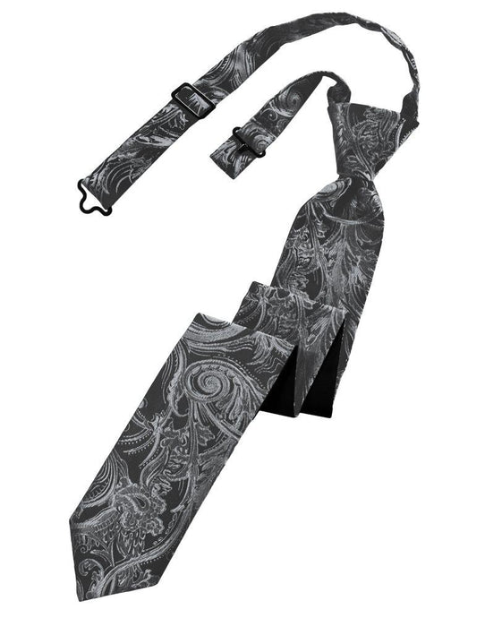 Silver Tapestry Skinny Tie - Tuxedo Club