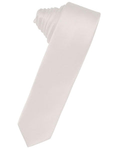 Angel Pink Solid Satin Skinny Suit Tie - Tuxedo Club