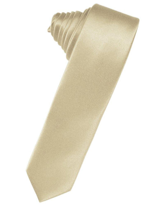 Bamboo Solid Satin Skinny Suit Tie - Tuxedo Club