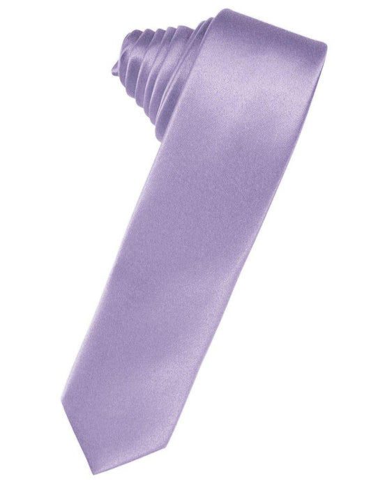 Heather Solid Satin Skinny Suit Tie - Tuxedo Club