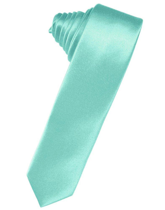 Mermaid Solid Satin Skinny Suit Tie - Tuxedo Club