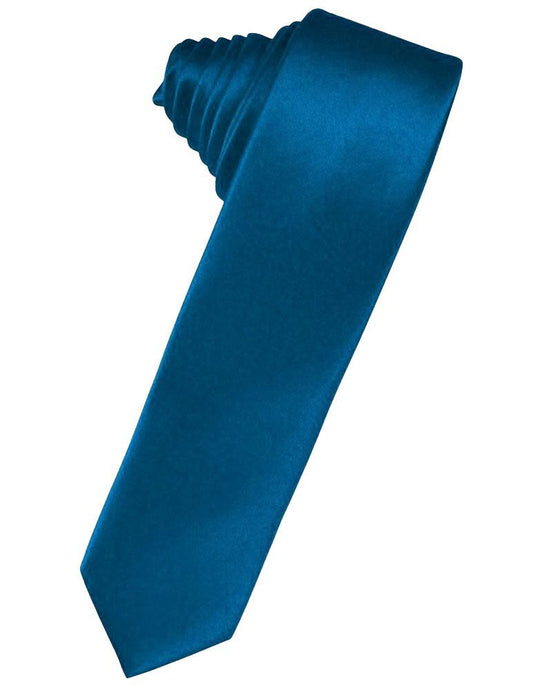 Pacific Solid Satin Skinny Suit Tie - Tuxedo Club