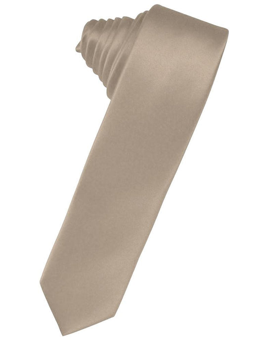 Stone Solid Satin Skinny Suit Tie - Tuxedo Club
