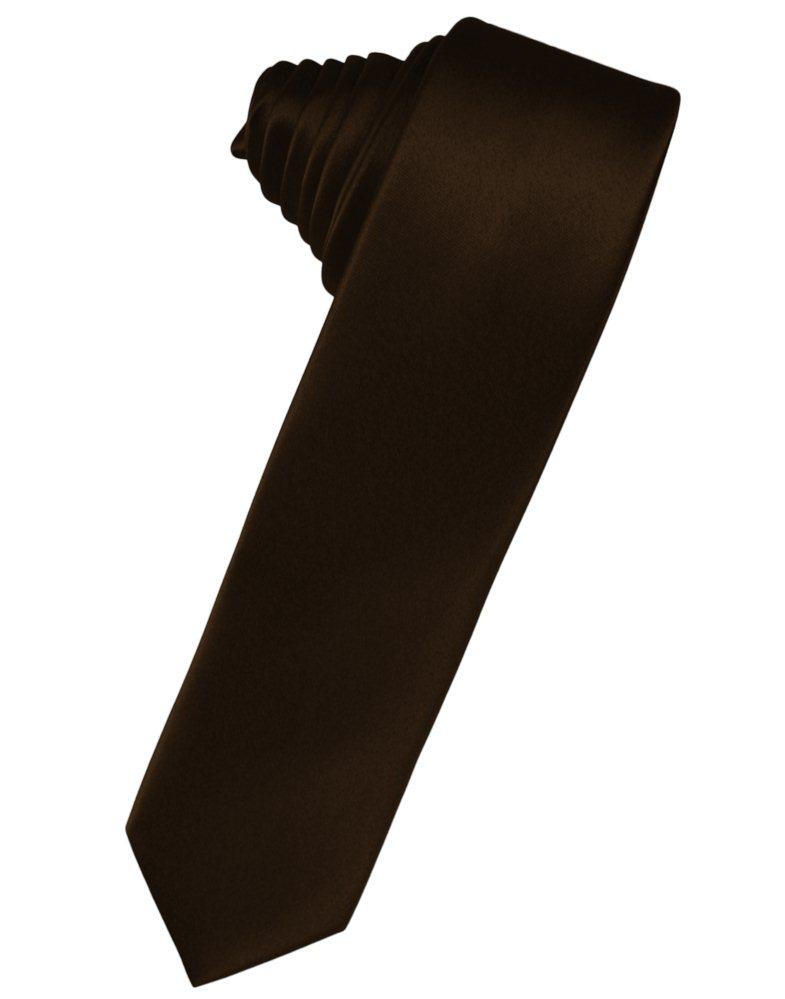 Truffle Solid Satin Skinny Suit Tie - Tuxedo Club