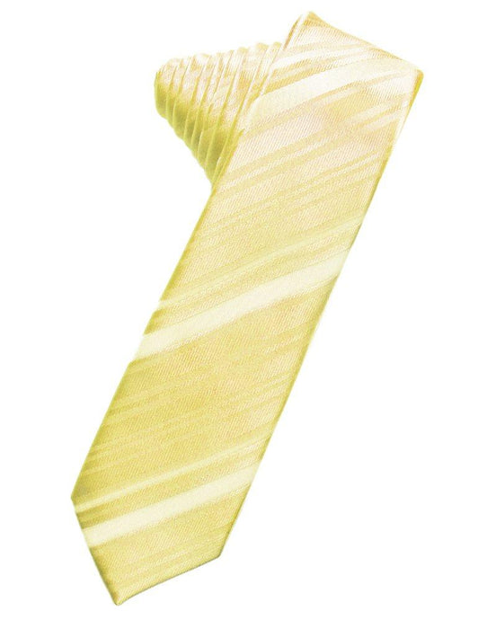 Banana Striped Satin Skinny Suit Tie - Tuxedo Club