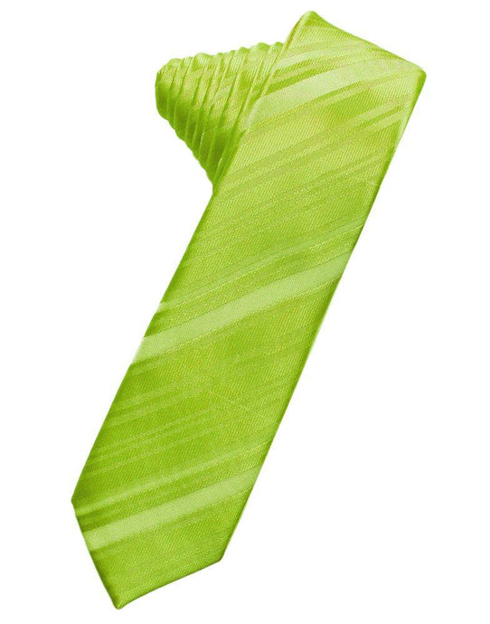 Lime Striped Satin Skinny Suit Tie - Tuxedo Club