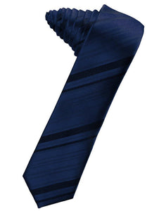 Peacock Striped Satin Skinny Suit Tie - Tuxedo Club