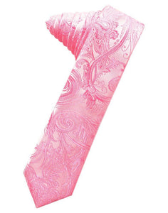 Bubblegum Tapestry Skinny Suit Tie - Tuxedo Club