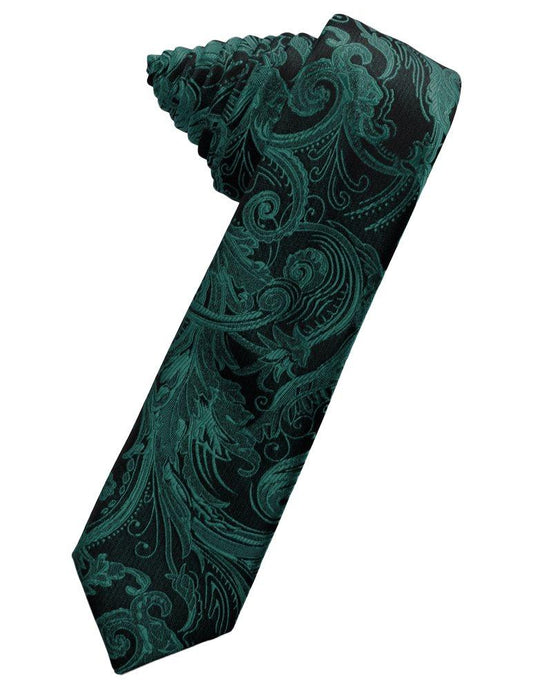 Jade Tapestry Skinny Suit Tie - Tuxedo Club