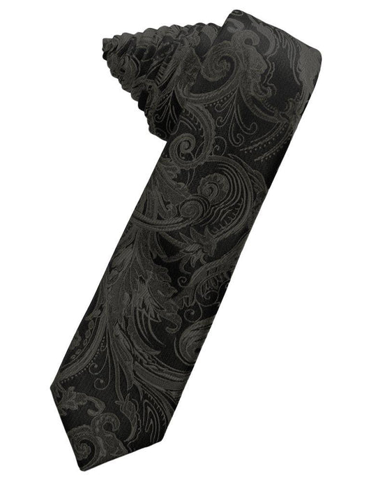 Pewter Tapestry Skinny Suit Tie - Tuxedo Club