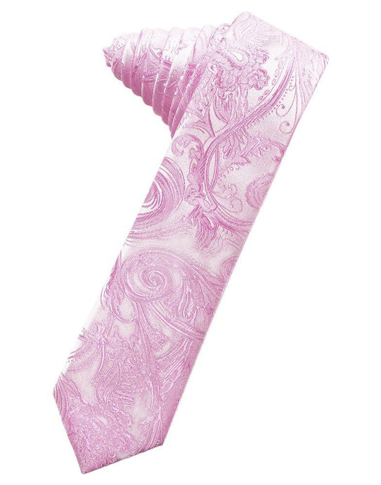 Rose Petal Tapestry Skinny Suit Tie - Tuxedo Club