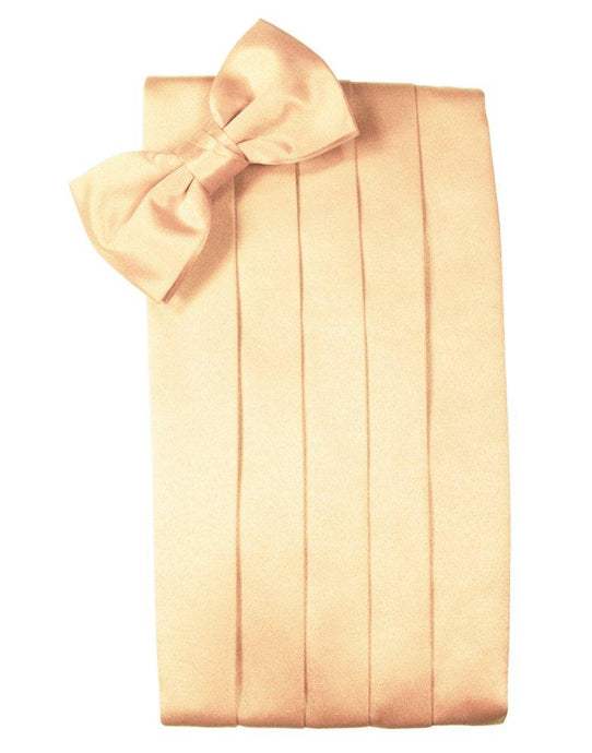 Apricot Solid Satin Cummerbund - Tuxedo Club