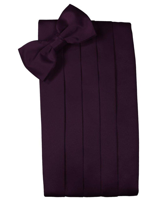 Berry Solid Satin Cummerbund - Tuxedo Club