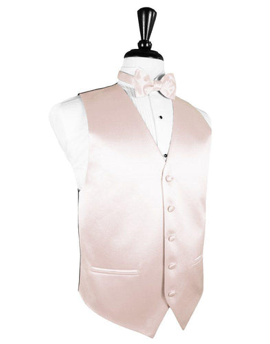 Blush Solid Satin Vest - Tuxedo Club