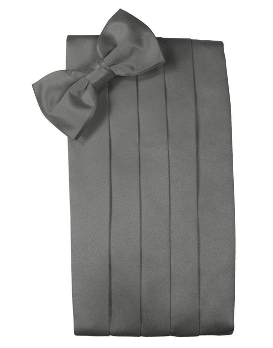 Charcoal Solid Satin Cummerbund - Tuxedo Club