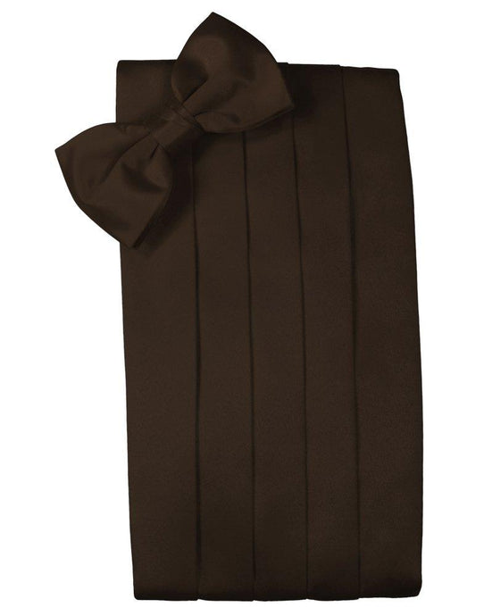 Chocolate Solid Satin Cummerbund - Tuxedo Club