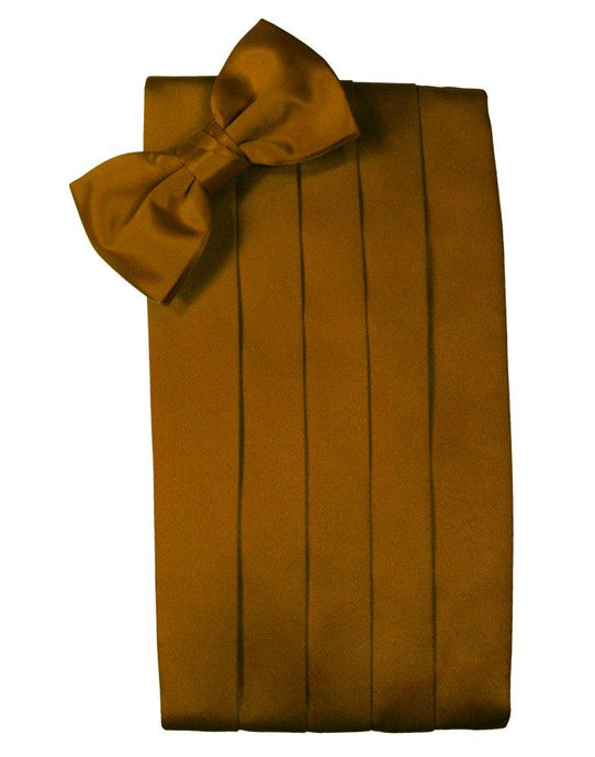 Cognac Solid Satin Cummerbund - Tuxedo Club