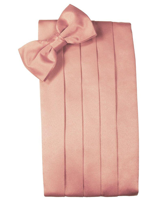 Coral Solid Satin Cummerbund - Tuxedo Club