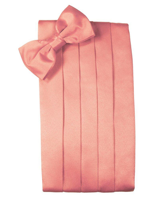 Coral Reef Solid Satin Cummerbund - Tuxedo Club