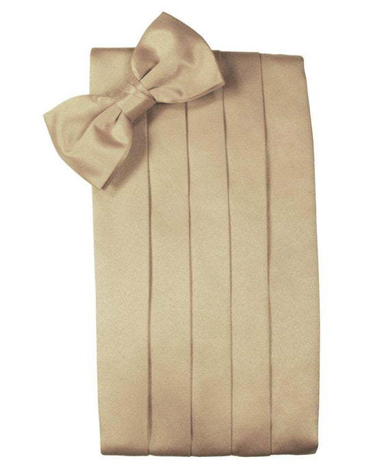 Golden Solid Satin Cummerbund - Tuxedo Club