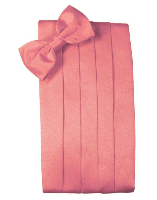 Guava Solid Satin Cummerbund - Tuxedo Club