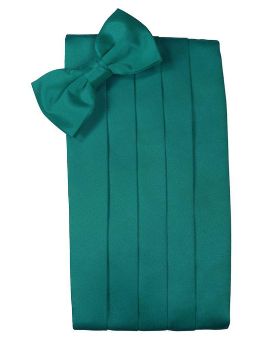 Jade Solid Satin Cummerbund - Tuxedo Club