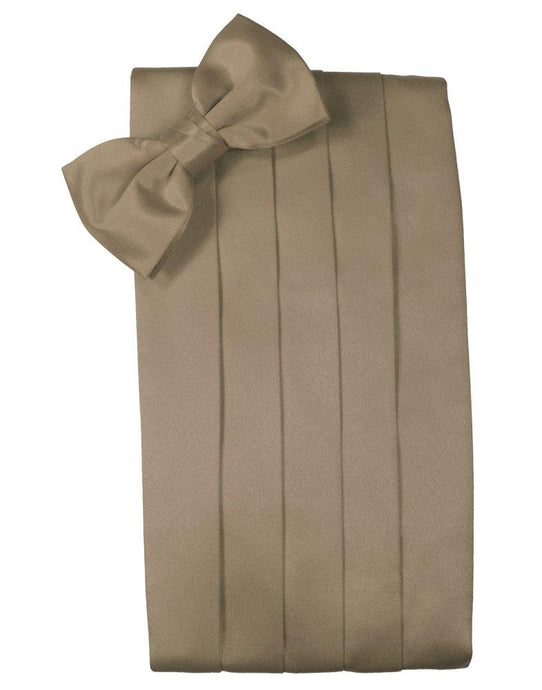 Latte Solid Satin Cummerbund - Tuxedo Club