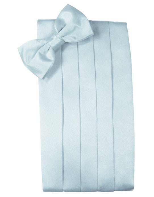 Light Blue Solid Satin Cummerbund - Tuxedo Club