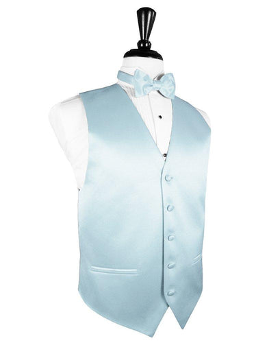 Light Blue Solid Satin Vest - Tuxedo Club