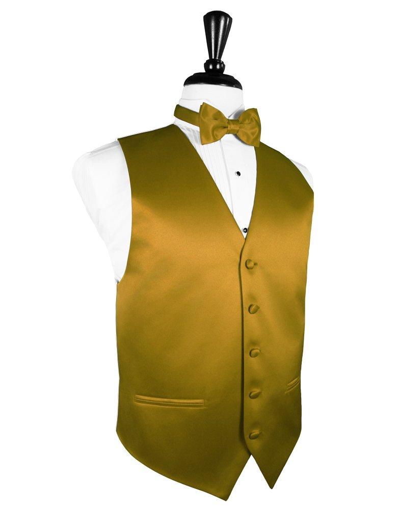 New Gold Solid Satin Vest - Tuxedo Club