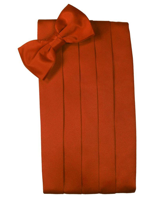 Persimmon Solid Satin Cummerbund - Tuxedo Club