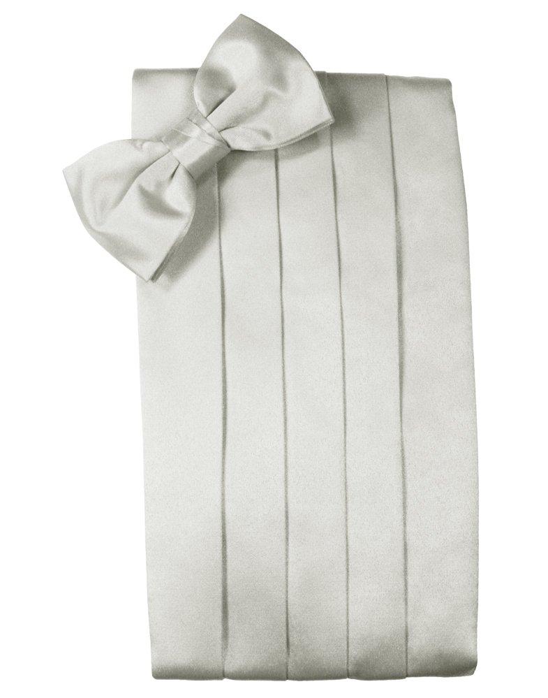 Platinum Solid Satin Cummerbund - Tuxedo Club