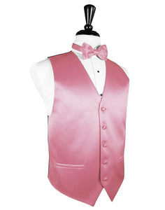 Rose Petal Solid Satin Vest - Tuxedo Club