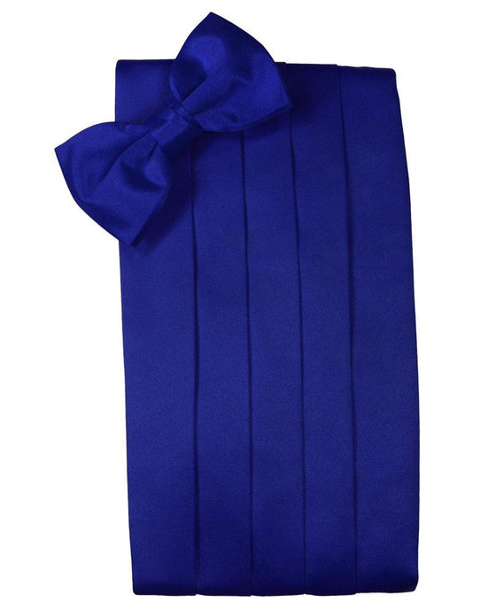 Royal Blue Solid Satin Cummerbund - Tuxedo Club