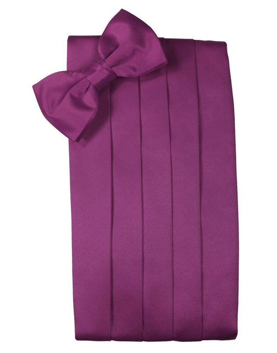 Sangria Solid Satin Cummerbund - Tuxedo Club