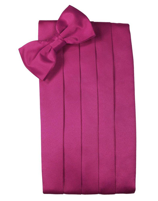 Watermelon Solid Satin Cummerbund - Tuxedo Club