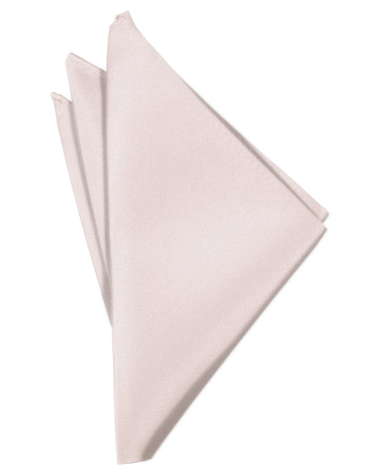 Blush Solid Satin Pocket Square - Tuxedo Club