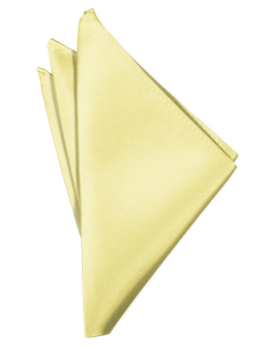 Canary Solid Satin Pocket Square - Tuxedo Club