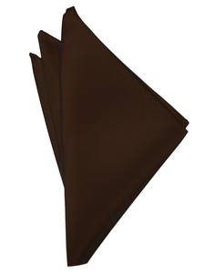 Chocolate Solid Satin Pocket Square - Tuxedo Club