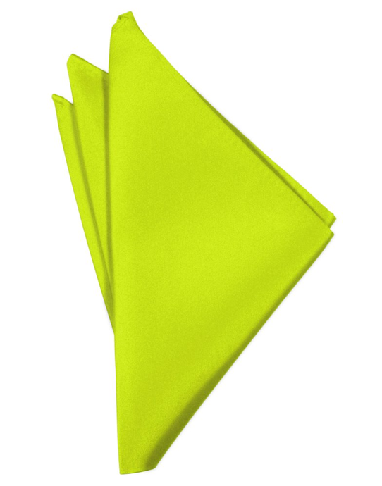 Lime Solid Satin Pocket Square - Tuxedo Club