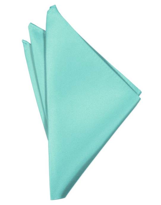 Mermaid Solid Satin Pocket Square - Tuxedo Club