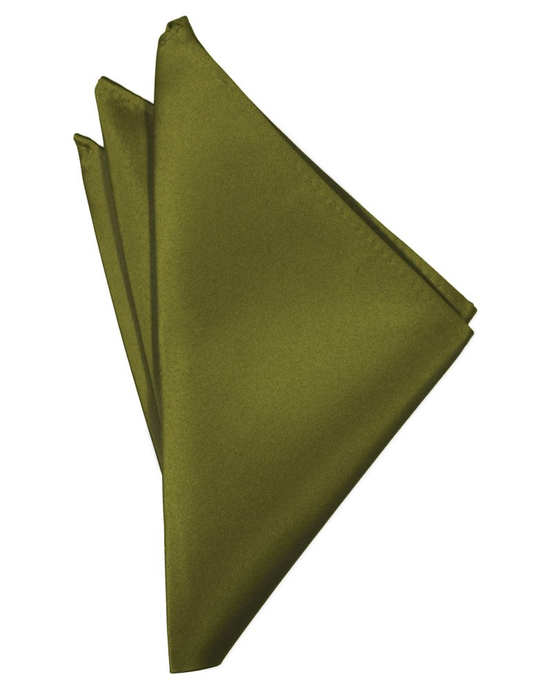Moss Solid Satin Pocket Square - Tuxedo Club